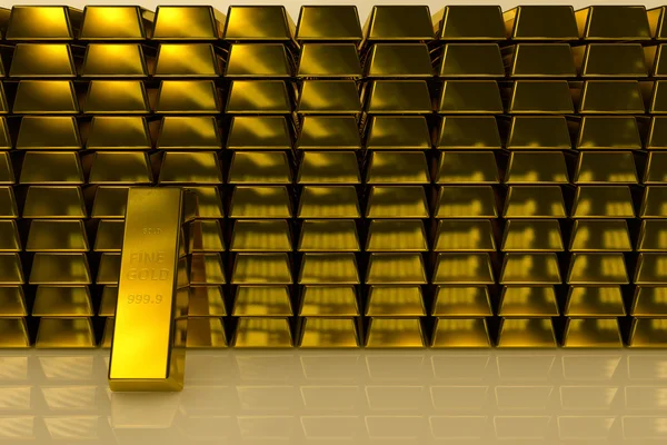 Barras de ouro conceito de três dimensões Fundo — Fotografia de Stock