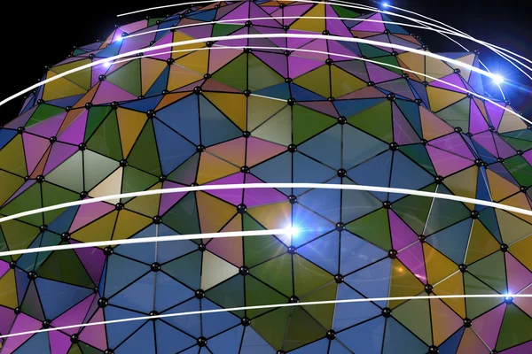 Абстрактний фон барвисті багатокутники з білим штрихом і ліга — стокове фото