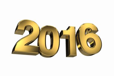 Yeni yıl 2016 altın üç boyut