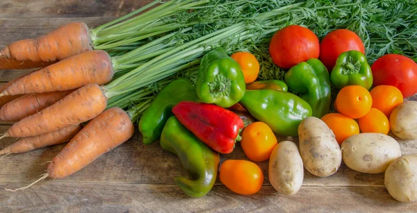 Fresh harvest of vegetables on the table.
