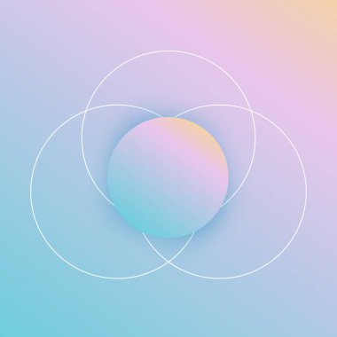 Gradyan çemberler arka planı. Vektör illüstrasyonu, düz tasarım