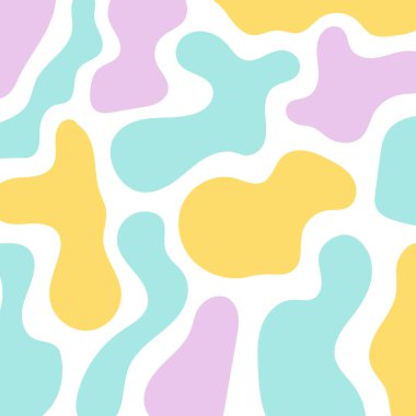 Renkli yuvarlak şekilli arka plan. Organik formlar. Vektör illüstrasyonu, düz tasarım