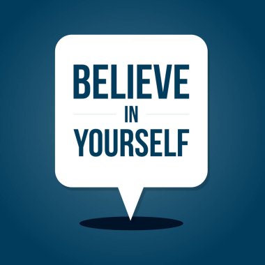 Kendine inan. Vektör illüstrasyonu, düz tasarım