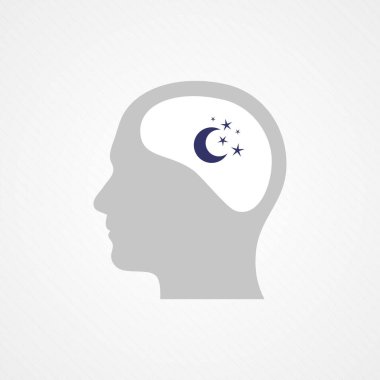 Gece gündüz. Uykusuzluk kavramı, rüyalar. Vektör illüstrasyonu, düz tasarım