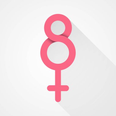 Kadınlar günü sembolü. Vektör illüstrasyonu, düz tasarım