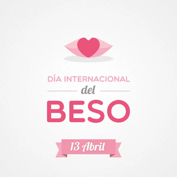 Feliz Dia Beijo Espanhol Abril Dia Internacional Del Beso Ilustração — Vetor de Stock