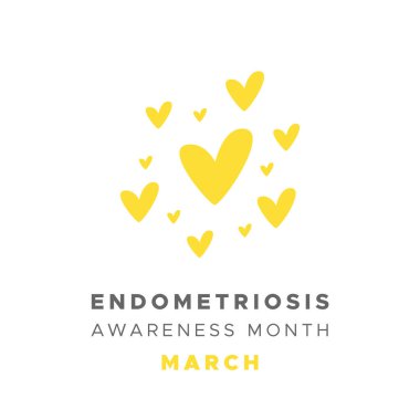 Endometriyozis Farkındalık Ayı. Marş. Sarı renk. Vektör illüstrasyonu, düz tasarım