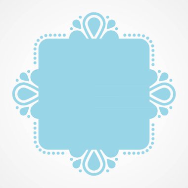 Mavi geometrik çerçeve. Uzayı kopyala Düz tasarım, vektör illüstrasyonu