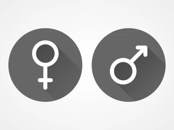 Vrouwelijke Mannelijke Gendersymbolen Vector Illustratie Plat Ontwerp — Stockvector