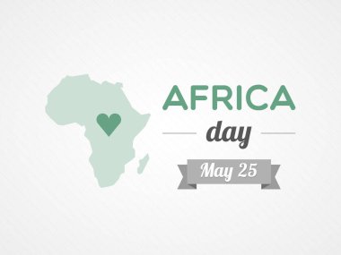 Afrika Günü. 25 Mayıs. Afrika 'nın harita simgesi. Vektör illüstrasyonu, düz tasarım