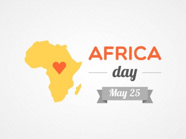 Afrika Günü. 25 Mayıs. Afrika 'nın harita simgesi. Vektör illüstrasyonu, düz tasarım