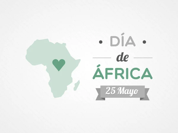 Dia África Espanhol Maio Ícone Mapa África Ilustração Vetorial Design —  Vetores de Stock