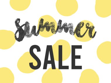 Yaz indirimi. Davetiye, broşür, poster ya da ağ için yatay renkli pankart. Vektör illüstrasyonu, düz tasarım