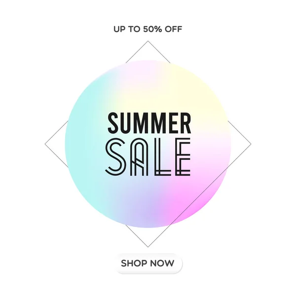 Summer Sale Gradient Minimal Geometric Background Vector Illustration Flat Design — Stock Vector