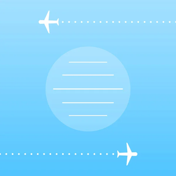飛行機が飛んでいるカード ベクトルイラスト 平面デザイン — ストックベクタ
