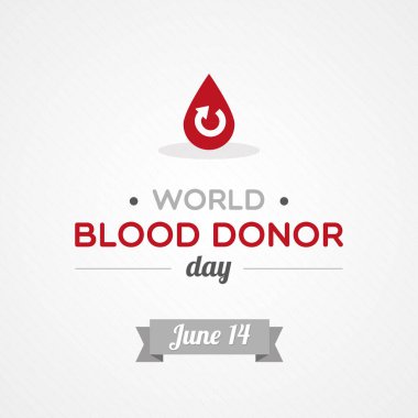 Dünya Kan Bağışı Günü. Farkındalık pankartı. Vektör illüstrasyonu, düz tasarım