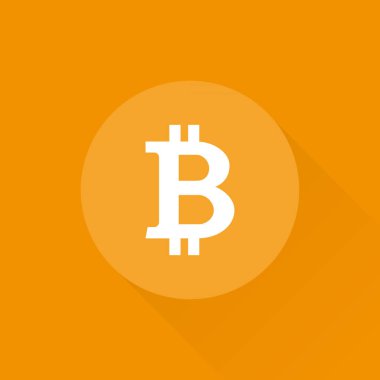 Bitcoin. Kripto para birimi konsepti. Dijital para birimi. Vektör illüstrasyonu, düz tasarım