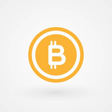 Bitcoin. Kripto para birimi konsepti. Dijital para birimi. Vektör illüstrasyonu, düz tasarım