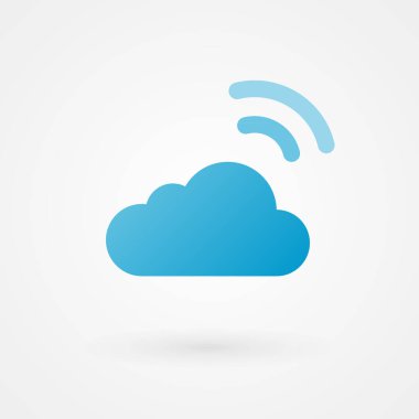 Cloud connection. Concept of cloud computing, cloud storage. Vector illustration flat design