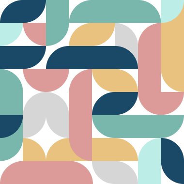 Minimum geometrik bileşim. Baskı, poster, broşür, broşür için. Vektör illüstrasyonu, düz tasarım