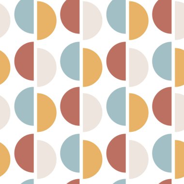 Minimum geometrik desen. Yarı daire. Tekstil, ürün uygulaması için. Vektör illüstrasyonu, düz tasarım