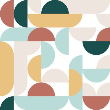 Minimum geometrik bileşim. Baskı, poster, broşür, broşür için. Vektör illüstrasyonu, düz tasarım