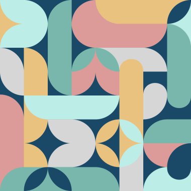 Minimum geometrik bileşim. Baskı, poster, broşür, broşür için. Vektör illüstrasyonu, düz tasarım