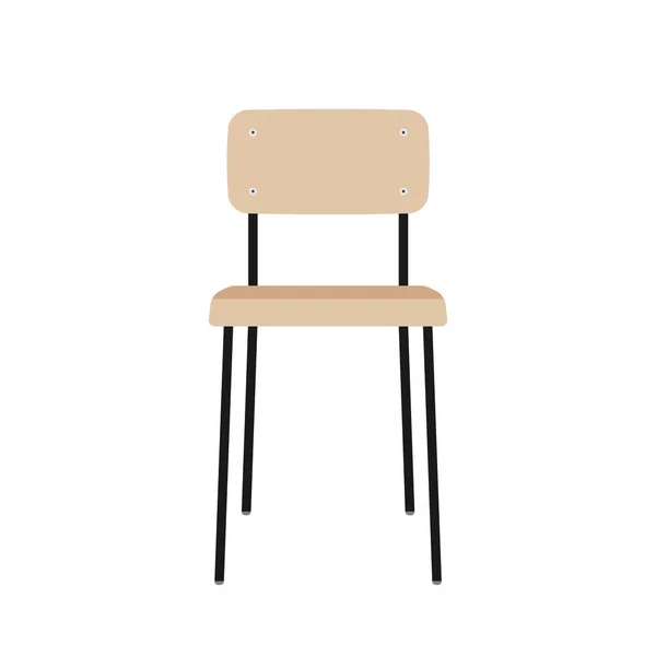 Chaise École Classique Bois Isolée Retourne École Illustration Vectorielle Design — Image vectorielle