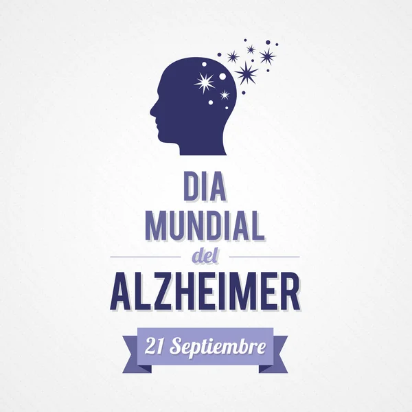 Día Mundial Del Alzheimer Español Septiembre Ilustración Vectorial Diseño Plano — Archivo Imágenes Vectoriales
