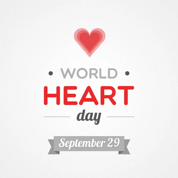Día Mundial Del Corazón Septiembre Ilustración Vectorial Diseño Plano — Archivo Imágenes Vectoriales