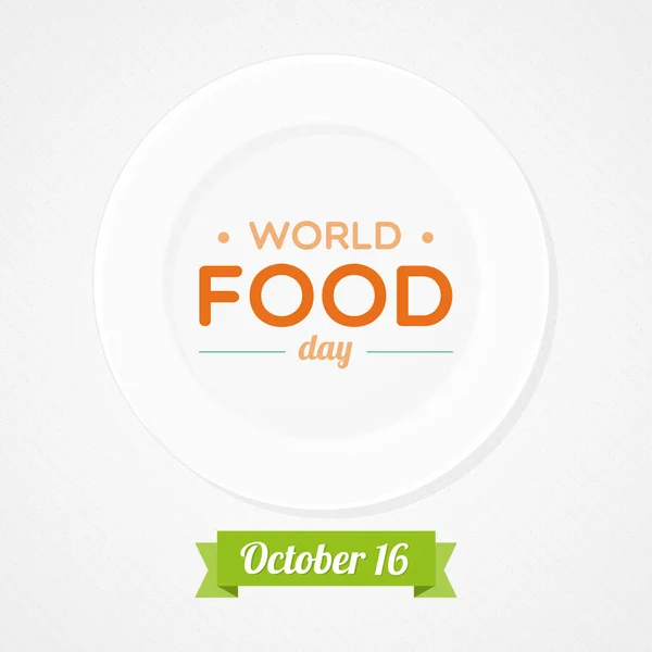 Día Mundial Alimentación Octubre Placa Vacía Ilustración Vectorial Diseño Plano — Archivo Imágenes Vectoriales
