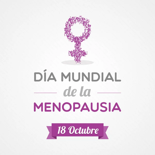 Journée Mondiale Ménopause Espagnol Dia Mundial Menopausia Espagnol Illustration Vectorielle — Image vectorielle