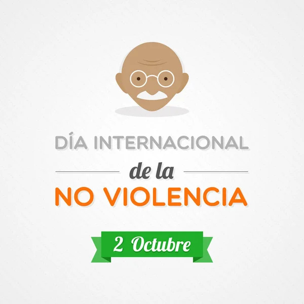 Internationella Dagen För Icke Våld Spanska Vektorillustration Platt Design — Stock vektor