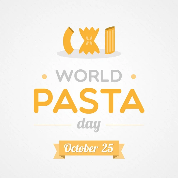 Día Mundial Pasta Pasta Símbolos Octubre Ilustración Vectorial Diseño Plano — Archivo Imágenes Vectoriales