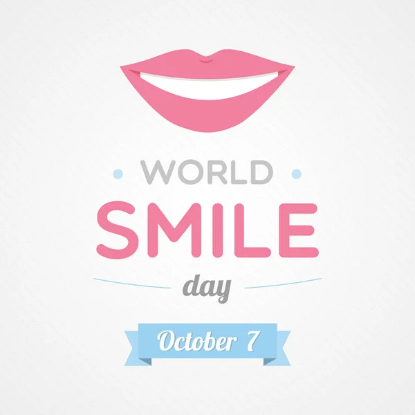 Día Mundial Sonrisa Icono Boca Octubre Ilustración Vectorial Diseño Plano — Archivo Imágenes Vectoriales