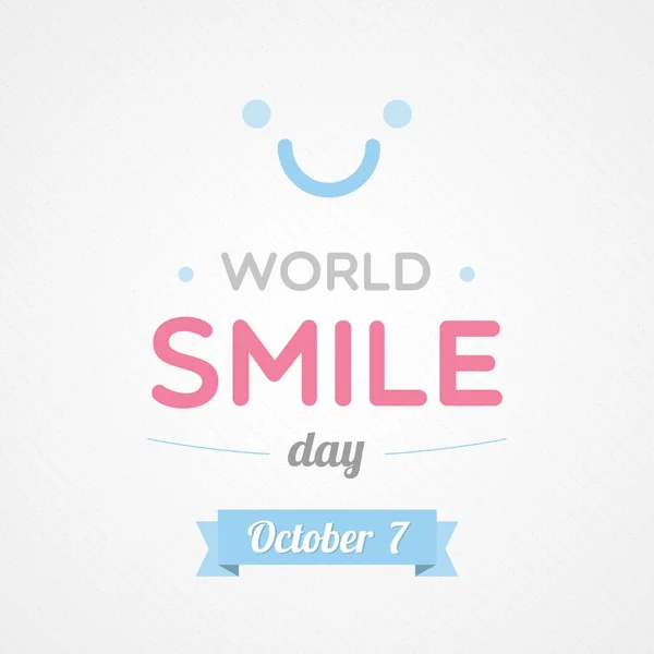 Día Mundial Sonrisa Icono Sonrisa Octubre Ilustración Vectorial Diseño Plano — Archivo Imágenes Vectoriales