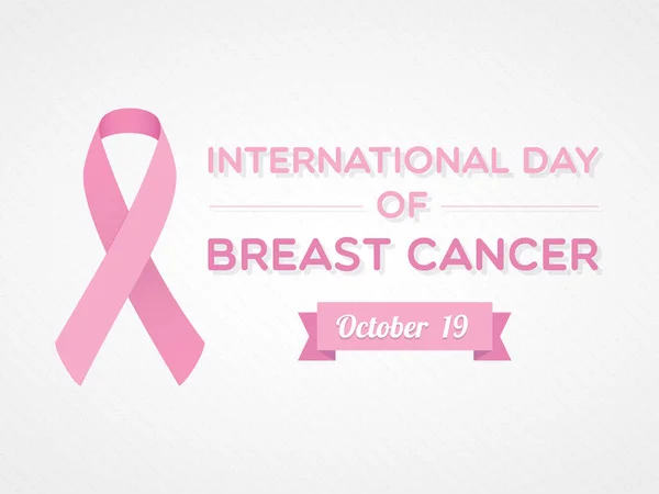 Διεθνής Ημέρα Καρκίνου Του Μαστού Ημέρα Ενημέρωσης Εικονογράφηση Διάνυσμα Επίπεδη — Διανυσματικό Αρχείο