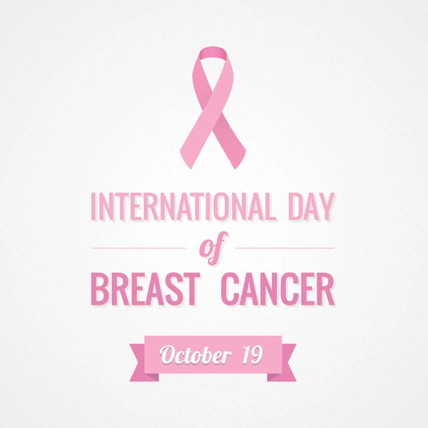 Διεθνής Ημέρα Καρκίνου Του Μαστού Ημέρα Ενημέρωσης Εικονογράφηση Διάνυσμα Επίπεδη — Διανυσματικό Αρχείο