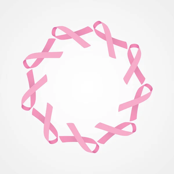 Ruban Rose Fond Mois Sensibilisation Cancer Sein Illustration Vectorielle Design — Image vectorielle