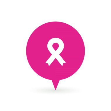 Pembe kurdele. Göğüs kanseri farkındalığı. Vektör illüstrasyonu, düz tasarım