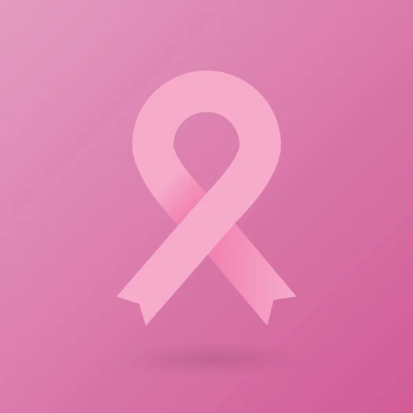Рожева Стрічка Розуміння Раку Молочної Залози Векторні Ілюстрації Плоский Дизайн — стоковий вектор