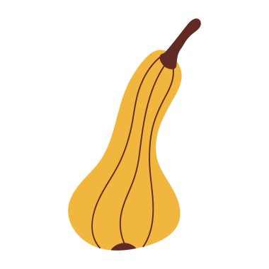 El yapımı balkabağı karalaması. Şükran Günü ve Cadılar Bayramı süsü. Vektör illüstrasyonu, düz tasarım