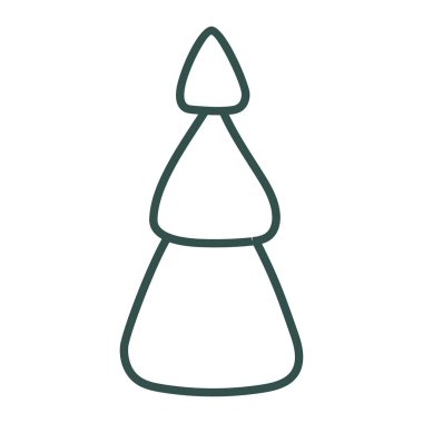 Noel ağacı karalaması. El çizimi eskiz. Vektör illüstrasyonu, düz tasarım