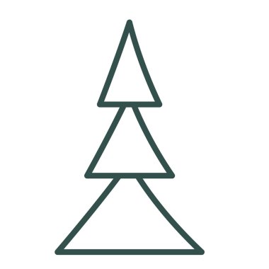 Noel ağacı karalaması. El çizimi eskiz. Vektör illüstrasyonu, düz tasarım