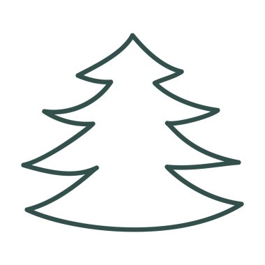 Noel ağacı karalaması. El çizimi eskiz. Vektör illüstrasyonu, düz tasarım