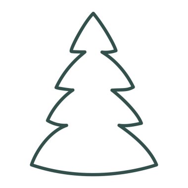 Noel ağacı karalaması. El çizimi eskiz. Vektör illüstrasyonu, düz tasarım