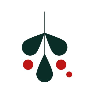 Geometrik Noel elementi. Davetiye, poster, kartpostal, reklam için. Vektör illüstrasyonu, düz tasarım