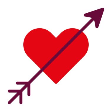 Geometrik Sevgililer Günü ikonu. Aşk sembolü. Vektör illüstrasyonu, düz tasarım