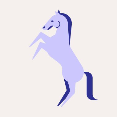 At iki ayak üstünde duruyor. Minimalist geometrik çizim. Vektör illüstrasyonu, düz tasarım