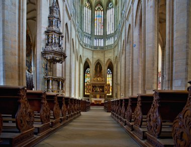 Kutna Hora 'daki katedralin içinde
